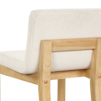 Gracie Tabouret de bar moderne, chaise rembourrée en bouclette et pieds en bois brossé