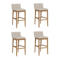 Gracie Tabouret de bar moderne, chaise rembourrée en bouclette et pieds en bois brossé