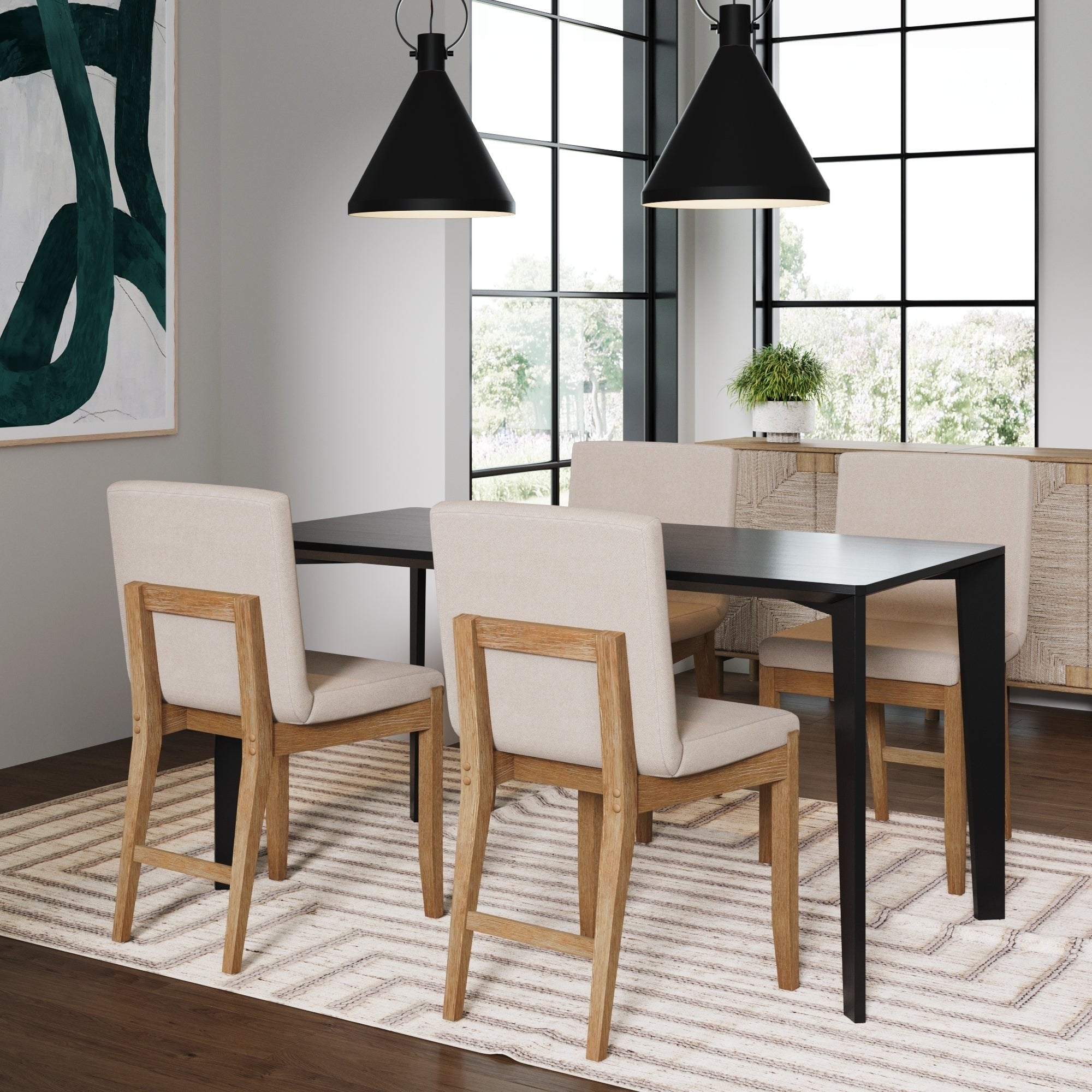 Gracie Tabouret de bar moderne, chaise rembourrée en bouclette et pieds en bois brossé
