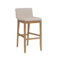 Gracie Tabouret de bar moderne, chaise rembourrée en bouclette et pieds en bois brossé
