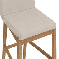 Gracie Tabouret de bar moderne, chaise rembourrée en bouclette et pieds en bois brossé