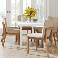 Gracie Tabouret de bar moderne, chaise rembourrée en bouclette et pieds en bois brossé