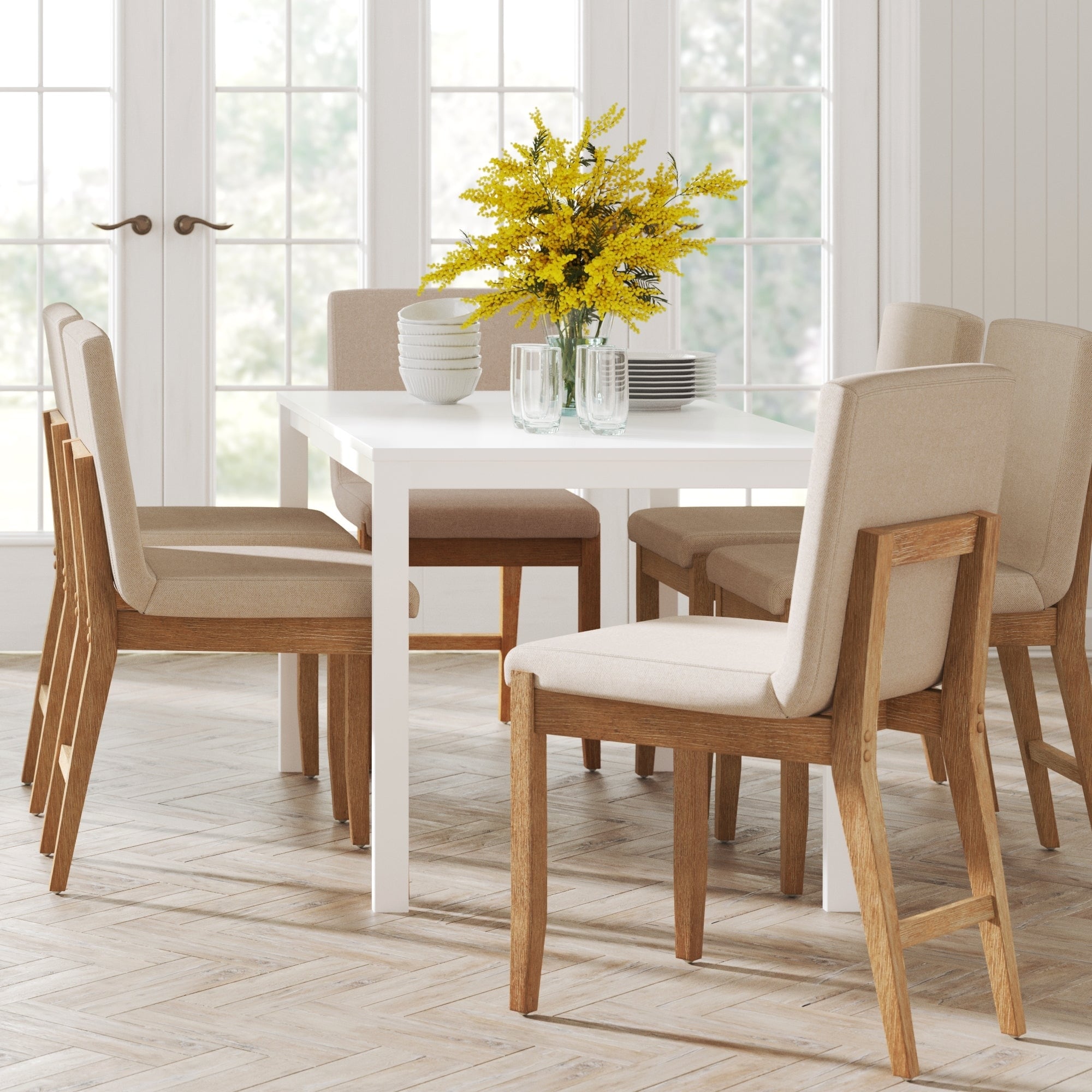 Gracie Tabouret de bar moderne, chaise rembourrée en bouclette et pieds en bois brossé
