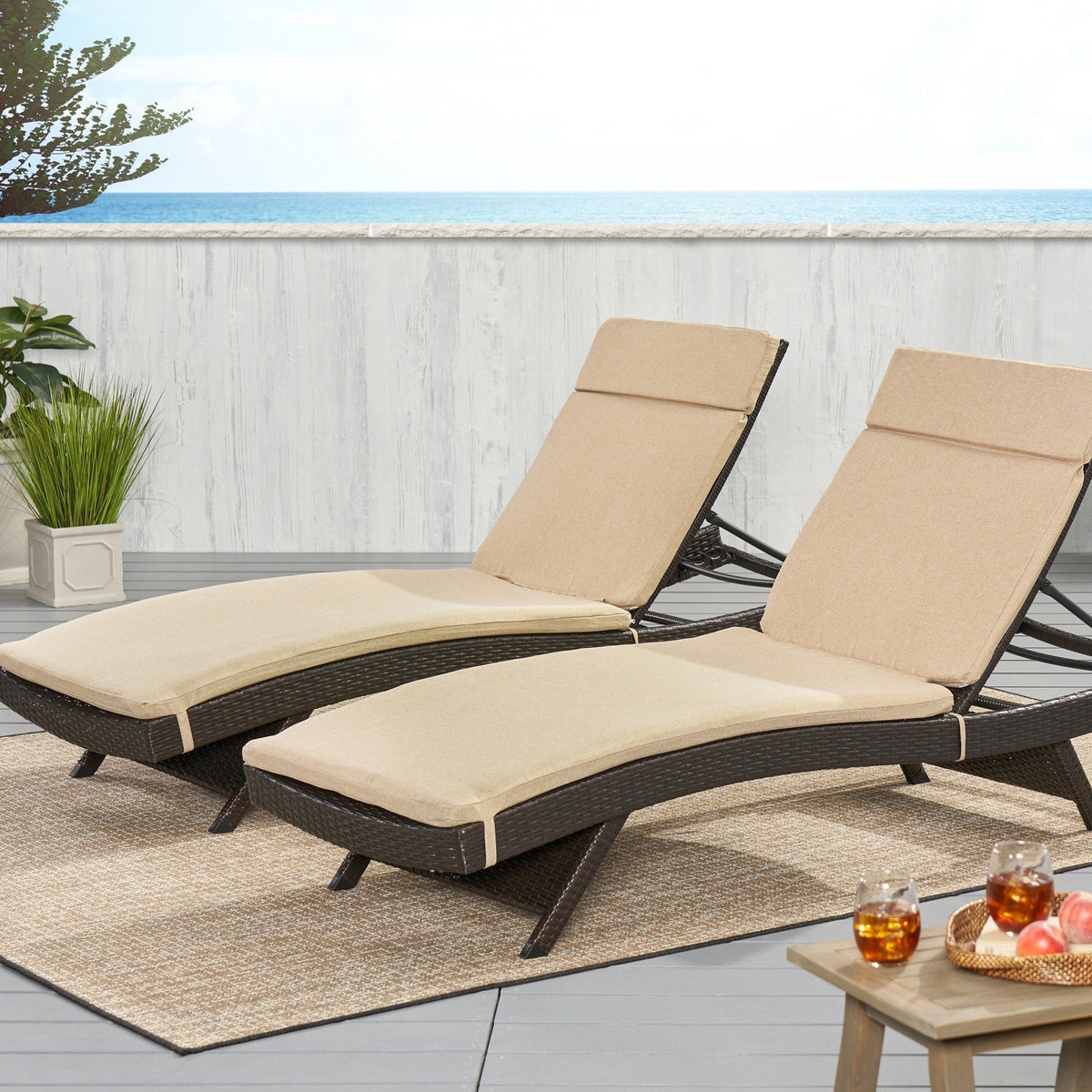 Salem Ensemble de coussins d'extérieur pour méridienne - coussins uniquement (lot de 2) par Christopher Knight Home - 79.25L x 27.50l x 1.50H