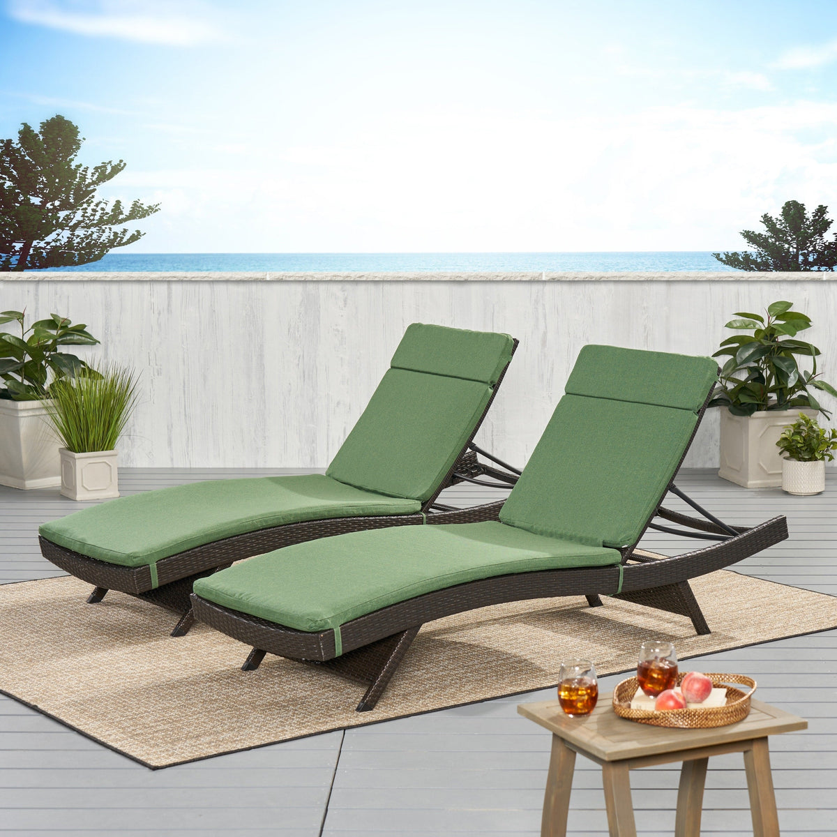 Salem Ensemble de coussins d'extérieur pour méridienne - coussins uniquement (lot de 2) par Christopher Knight Home - 79.25L x 27.50l x 1.50H