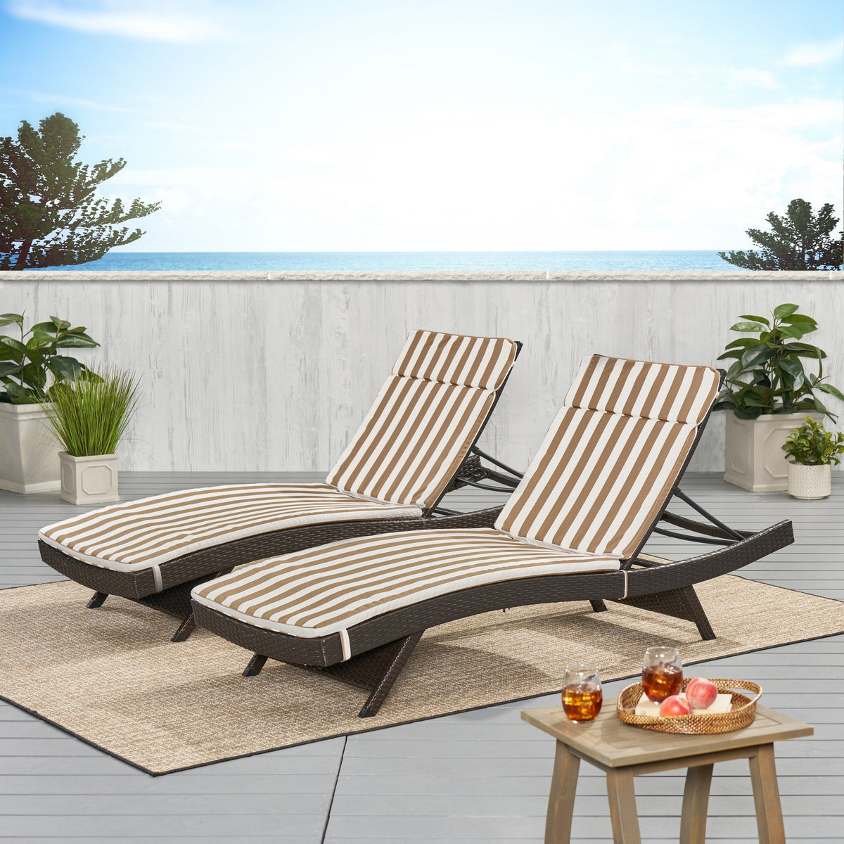 Salem Ensemble de coussins d'extérieur pour méridienne - coussins uniquement (lot de 2) par Christopher Knight Home - 79.25L x 27.50l x 1.50H