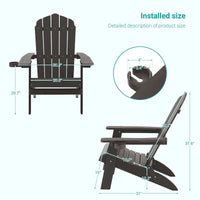 Bonosuki Lot de 2 chaises pliantes Adirondack pour patio et brasero