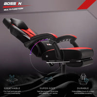 BOSSIN Chaise de gaming style racing, chaise de gamer grande et haute 300 lb à dossier haut chaise informatique