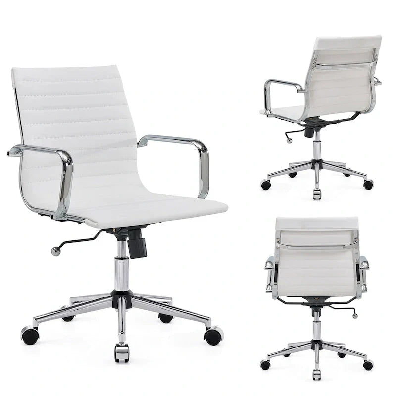 Chaise de bureau à dossier cannelé LUXMOD pour ordinateur et télétravail