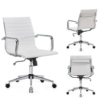 Chaise de bureau à dossier cannelé LUXMOD pour ordinateur et télétravail