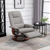 Fauteuil Inclinable HomCom en Similicuir Réglable Manuel à Base Pivotante avec Repose-Pieds Confortable et Relaxant