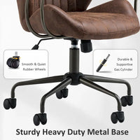 OVIOS Chaise de bureau ergonomique en suède avec soutien lombaire