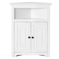 Meuble d'angle 32 avec 2 portes et étagères réglables pour rangement domestique - 25,4 x 12,8 x 33,3 po