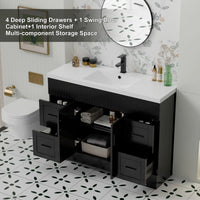 Wavy Line Ensemble meuble-lavabo de salle de bain 30/36/48 avec vasque & robinet