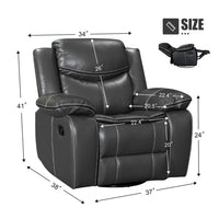Fauteuil inclinable de massage et chaleur en cuir durable à assise large