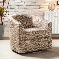 Fauteuil Cuenca moderne en tissu avec piètement pivotant