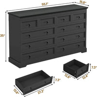 Commode à 10 tiroirs, grande commode à 55 tiroirs en bois et chiffonnier