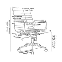 Chaise de bureau à dossier cannelé LUXMOD pour ordinateur et télétravail