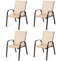 Costway Lot de 4 chaises de jardin et de terrasse avec accoudoirs – Voir détails
