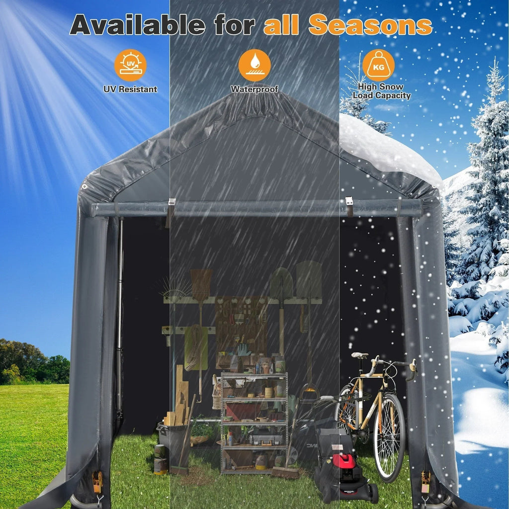Abri de rangement extérieur et auvent carport : abri portable pour vélos, motos et rangement de jardin