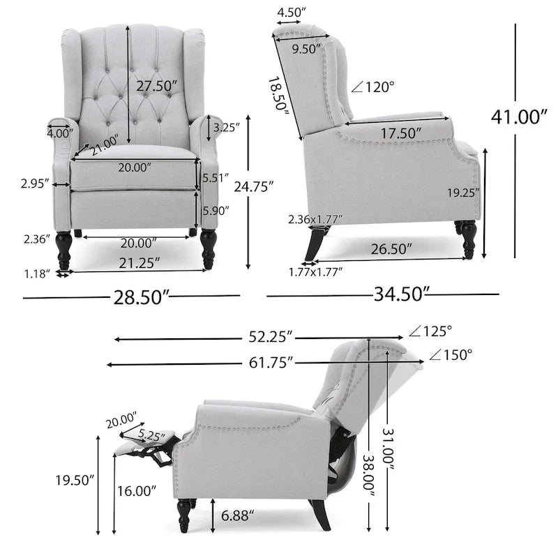 Fauteuils inclinables en tissu touffeté Walter (lot de 2) par Christopher Knight Home