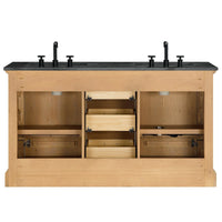 Hervas Meuble-lavabo avec dessus en marbre naturel sans miroir