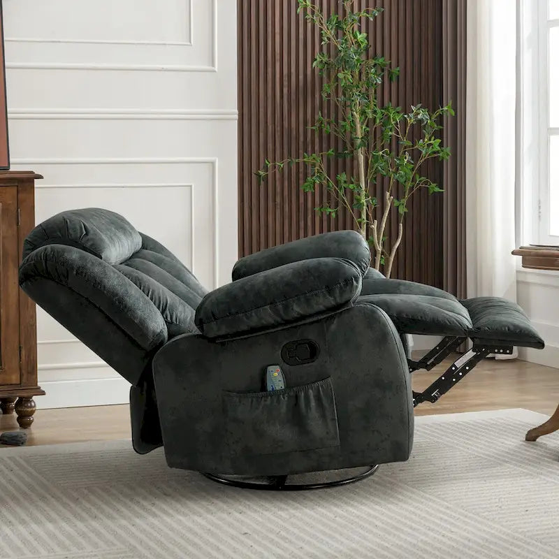 Fauteuil Inclinable à Bascule de Massage Manuel Pivotant 360° avec Chaleur et Vibration