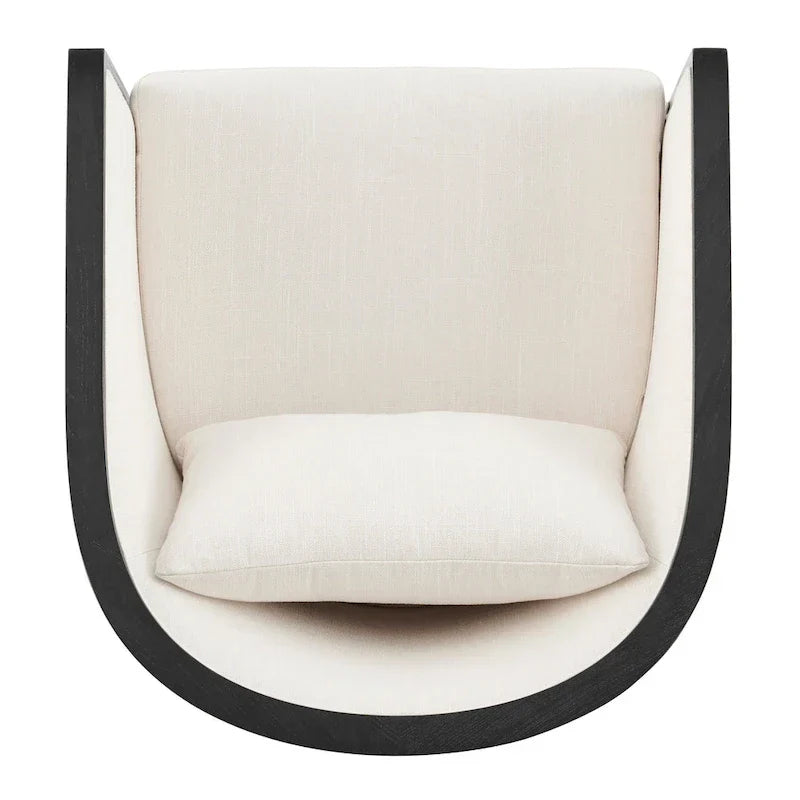 Fauteuil d'appoint en lin et rotin Tillman