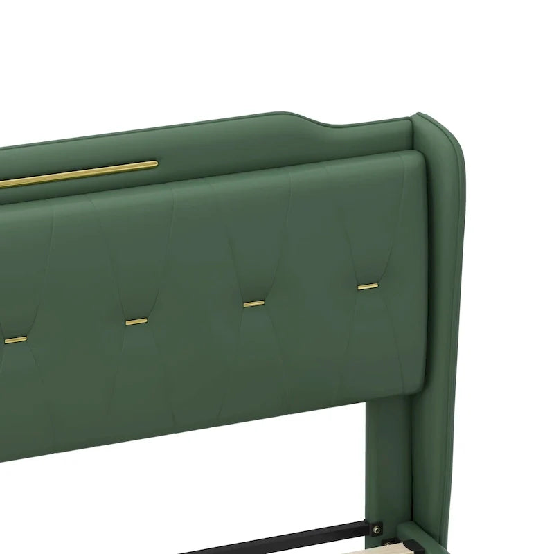 Lit rembourré moderne en cuir PU Uphou par Christopher Knight Home
