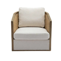 Fauteuil pivotant, fauteuil d'appoint rond confortable, fauteuil club pivotant à 360 degrés, fauteuil de loisirs avec cadre en rotin tressé