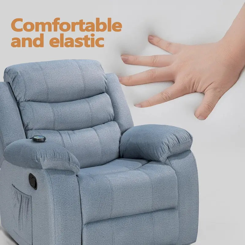 Fauteuil Inclinable Moelleux avec Fonction Massage et Chaleur