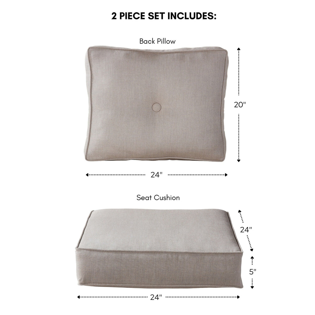 Sunbrella Ensemble de coussins d'extérieur à assise profonde premium 2 pièces