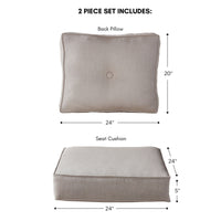 Sunbrella Ensemble de coussins d'extérieur à assise profonde premium 2 pièces