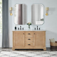 Hervas Meuble-lavabo avec dessus en marbre naturel sans miroir