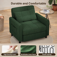 Canapé-lit réglable 3 en 1, fauteuil-canapé escamotable, lit pliant convertible pour salon