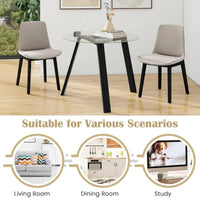 Table de salle à manger ronde en verre Costway 36" pour 4 personnes avec plateau en verre trempé - Voir détails