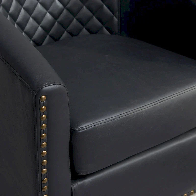 Fauteuil à barillet pivotant en cuir PU touffeté KINWELL 29