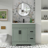 Wavy Line Ensemble meuble-lavabo de salle de bain 30/36/48 avec vasque & robinet