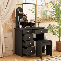 Ensemble coiffeuse table de maquillage avec lumière LED & miroir & tabouret