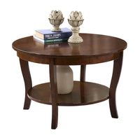 Table basse ronde avec étagère American Heritage de Convenience Concepts
