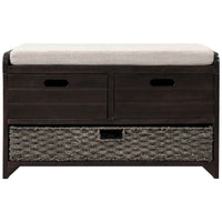 Banc de rangement en bois avec 2 paniers tressés par Harper&Bright Designs
