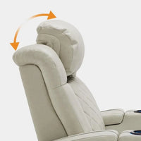 MCombo Fauteuil inclinable électrique avec appui-tête réglable, siège de home cinéma double moteur avec port USB, cuir respirant HTS411