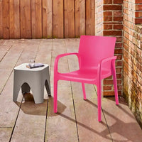 Fauteuil de salle à manger empilable toutes saisons Alissa en résine, lot de 2