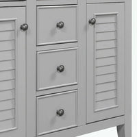 Meuble-lavabo avec vasque en céramique, deux placards et cinq tiroirs