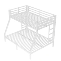 Lit superposé double en métal pour adolescents et adultes, gain de place, réduction du bruit, pas besoin de sommier, blanc