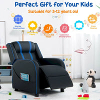 Fauteuil Inclinable Enfant Gymax Ergonomique en Cuir avec Repose-Pieds