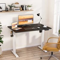 Futzca Bureau assis debout électrique réglable en hauteur avec plateau en épicéa