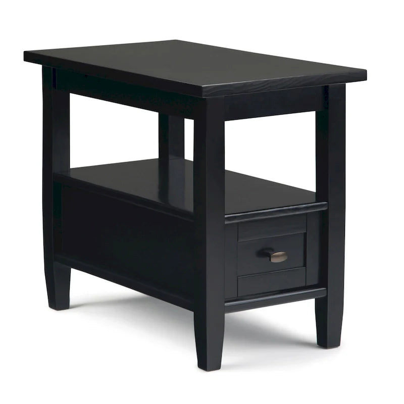 WYNDENHALL Norfolk Table d'appoint étroite de style transitionnel rectangulaire en bois massif, 35,5 cm de large – 35,5 cm de large