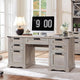 Bureau de direction 60 style ferme, bureau à domicile en bois, bureau informatique