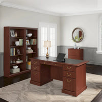 Bureau de direction Bush Furniture Saratoga avec tiroirs et rangements